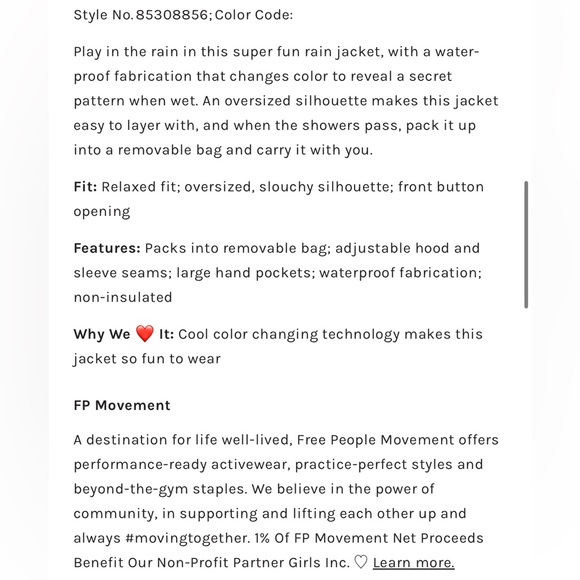 FP Movement Singin’ in the rain packable jacket in hot turquoise - Picture 5 of 10